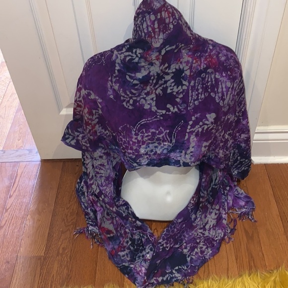 Fashion Abstract pattern tie  dye cover up oversized Wrap with Tassels - Picture 9 of 13